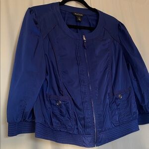 White black Blue Bomber Jacket